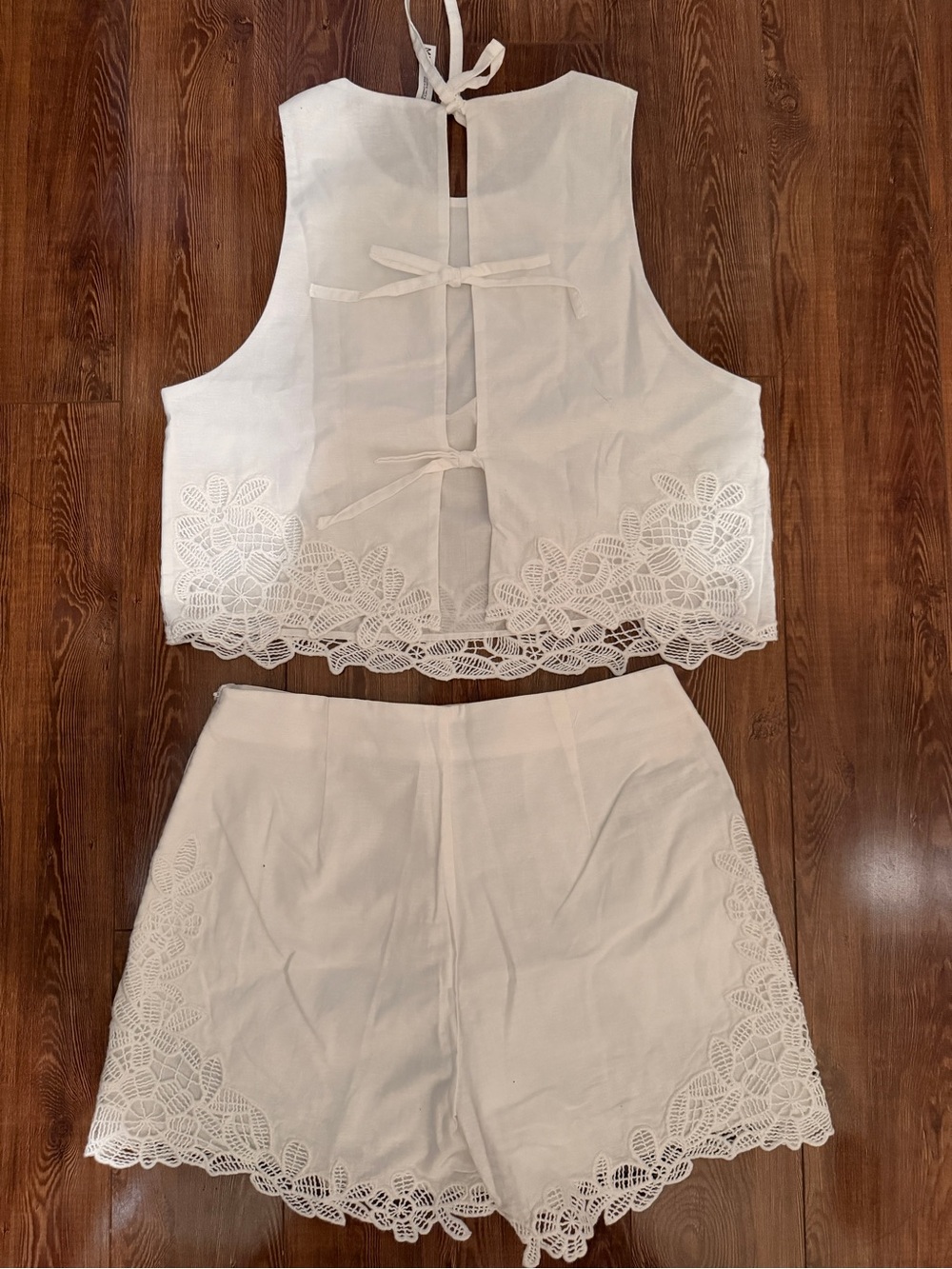 Mango Embroidered Openwork Top & Short Set - Picture 6 of 8